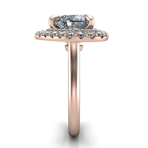 Sophie Heart Shape Halo Engagement Ring in 18K Rose Gold