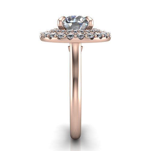 Sophie Round Shape Halo Engagement Ring in 18K Rose Gold