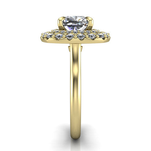 Sophie Cushion Shape Halo Engagement Ring in 14K Yellow Gold