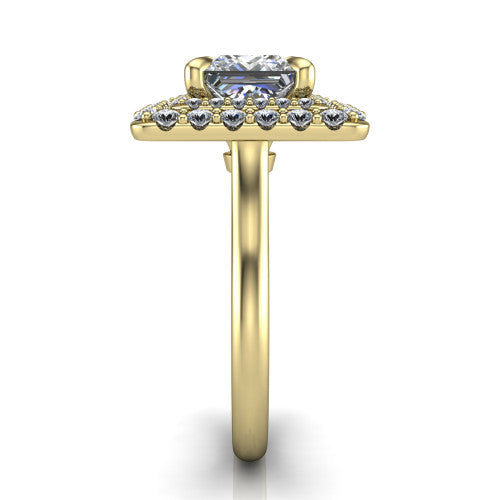 Sophie Princess Shape Halo Engagement Ring in 14K Yellow Gold