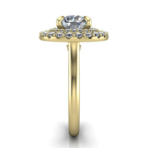 Sophie Round Shape Halo Engagement Ring in 14K Yellow Gold