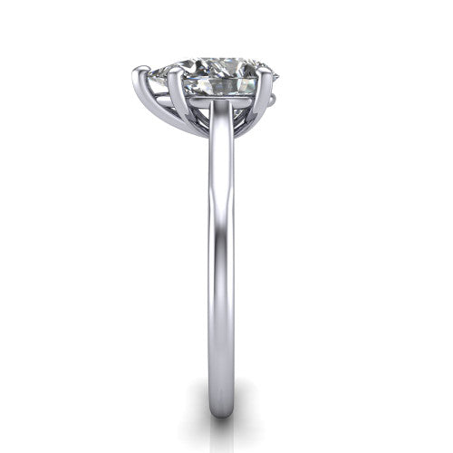 Cora Pear Shape Classic Engagement Ring in Platinum
