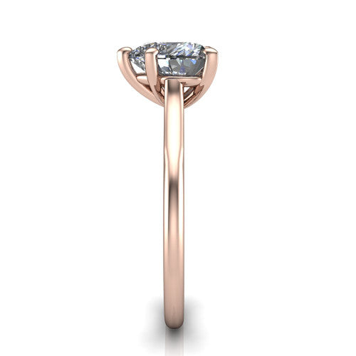 Cora Heart Shape Classic Engagement Ring in 14K Rose Gold