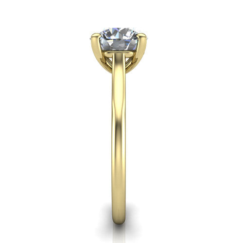 Cora Round Shape Classic Engagement Ring in 14K Yellow Gold