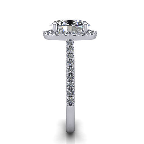 Hadley Oval Shape Halo Engagement Ring in Platinum