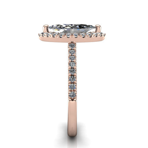 Hadley Marquise Shape Halo Engagement Ring in 14K Rose Gold