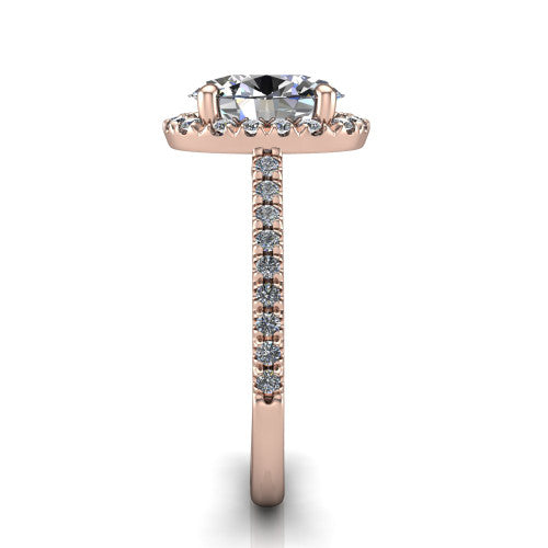 Hadley Oval Shape Halo Engagement Ring in 14K Rose Gold