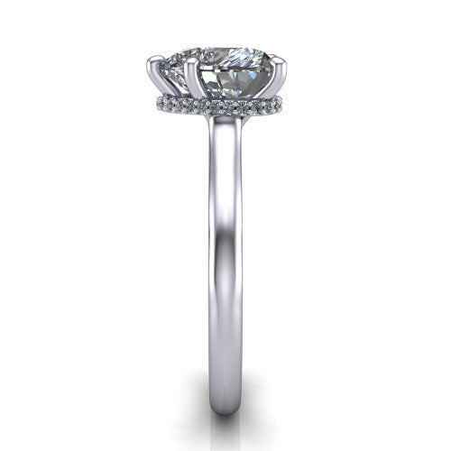 Skylar Heart Shape Hidden Halo Engagement Ring in Platinum