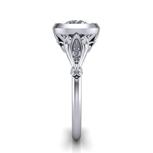 Maria Round Shape Solitaire Engagement Ring in Platinum