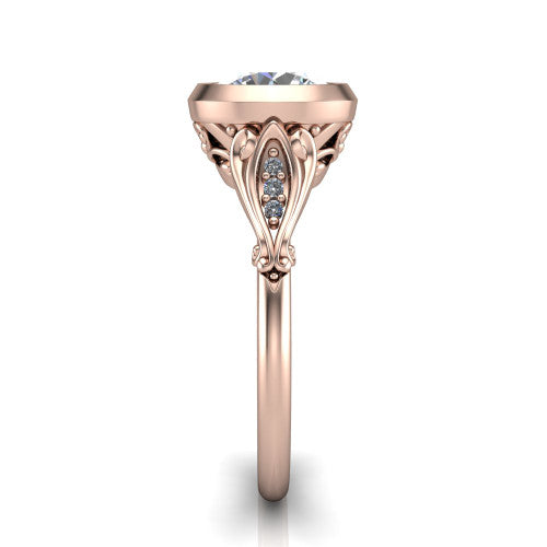 Maria Round Shape Solitaire Engagement Ring in 18K Rose Gold