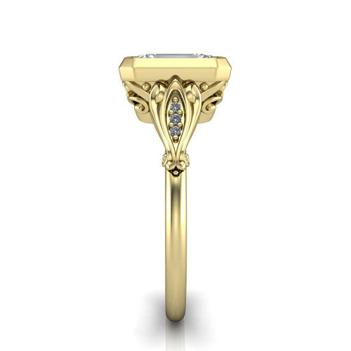 Maria Emerald Shape Solitaire Engagement Ring in 14K Yellow Gold