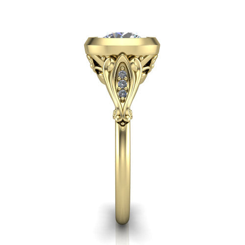 Maria Round Shape Solitaire Engagement Ring in 18K Yellow Gold