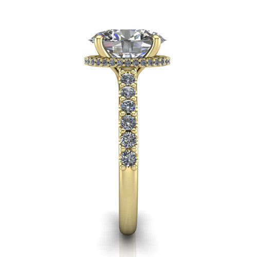 Allison Oval Shape Hidden Halo Engagement Ring in 14K Yellow Gold