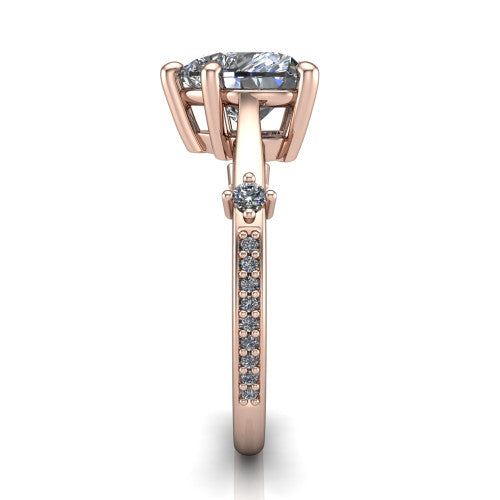 Vivian Heart Shape Classic Engagement Ring in 18K Rose Gold