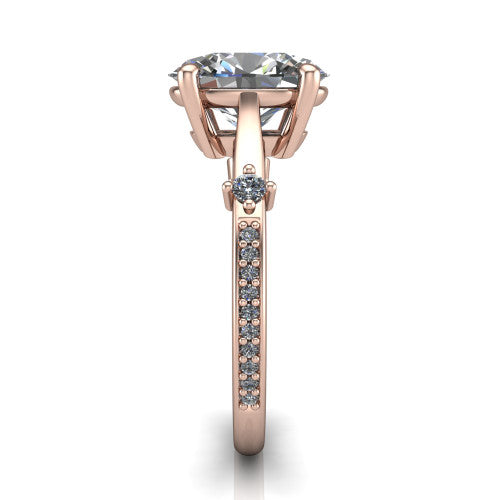 Vivian Oval Shape Classic Engagement Ring in 18K Rose Gold