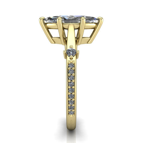 Vivian Marquise Shape Classic Engagement Ring in 14K Yellow Gold