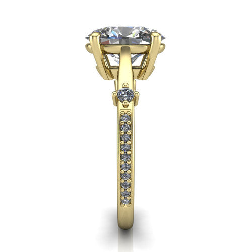 Vivian Oval Shape Classic Engagement Ring in 18K Yellow Gold