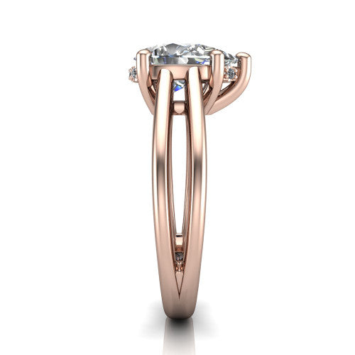 Julia Pear Shape Hidden Halo Engagement Ring in 18K Rose Gold