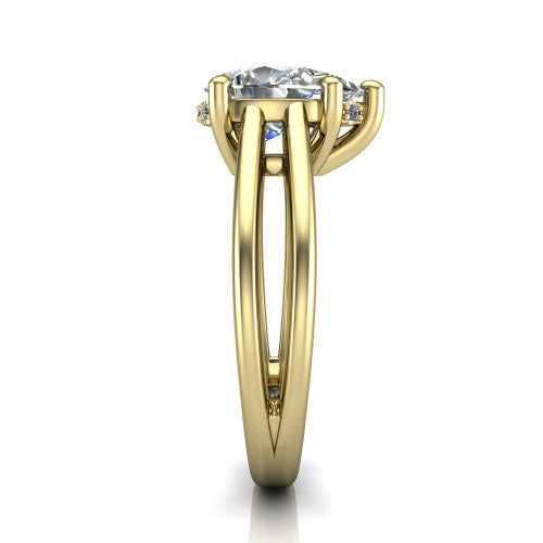 Julia Pear Shape Hidden Halo Engagement Ring in 14K Yellow Gold