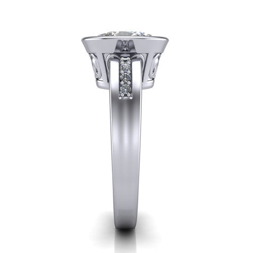 Arya Oval Shape Solitaire Engagement Ring in 18K White Gold