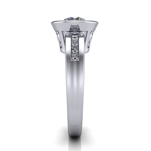 Arya Round Shape Solitaire Engagement Ring in Platinum