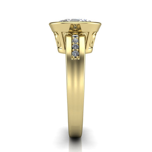 Arya Oval Shape Solitaire Engagement Ring in 14K Yellow Gold