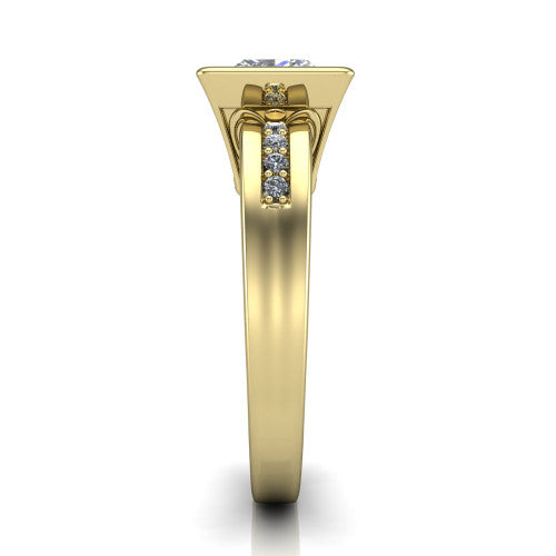 Arya Princess Shape Solitaire Engagement Ring in 14K Yellow Gold