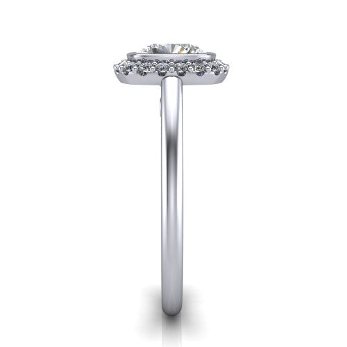 Remi Cushion Shape Halo Engagement Ring in Platinum