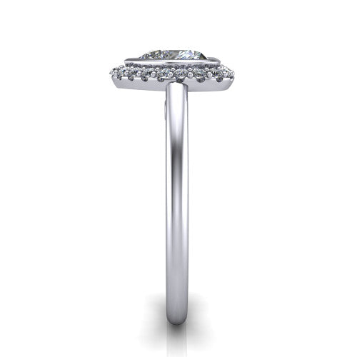 Remi Heart Shape Halo Engagement Ring in 18K White Gold