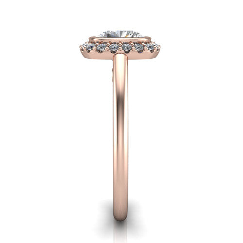 Remi Cushion Shape Halo Engagement Ring in 14K Rose Gold