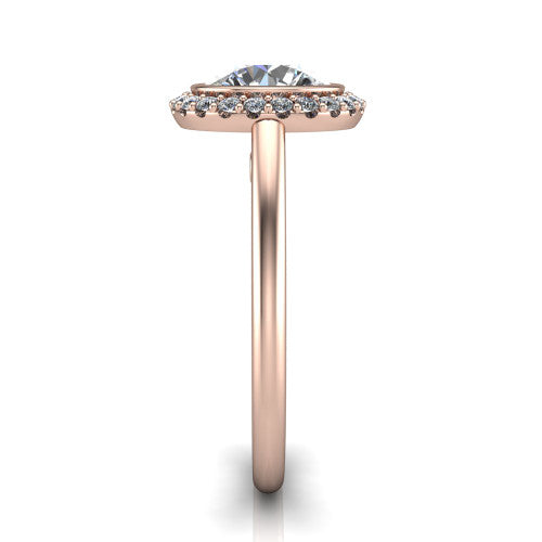 Remi Round Shape Halo Engagement Ring in 18K Rose Gold