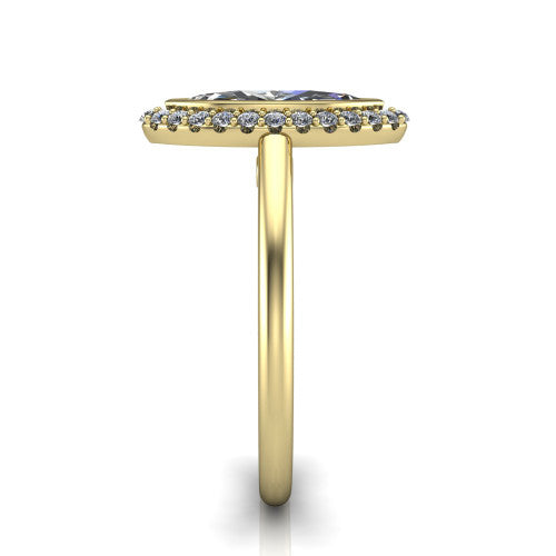 Remi Marquise Shape Halo Engagement Ring in 18K Yellow Gold