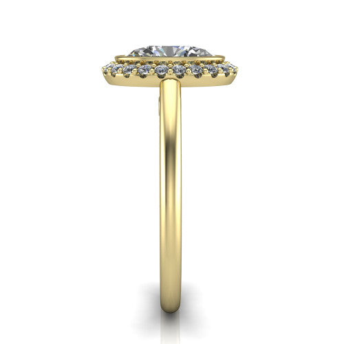Remi Oval Shape Halo Engagement Ring in 14K Yellow Gold
