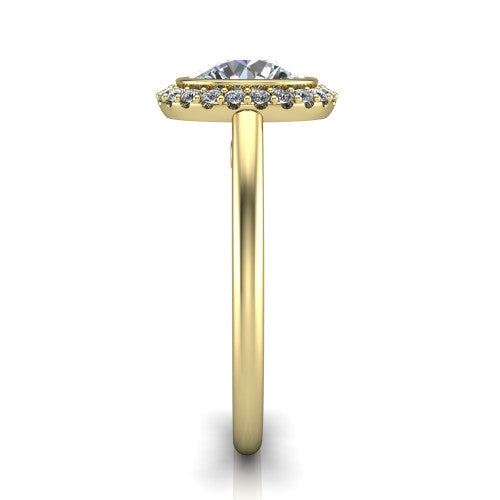 Remi Round Shape Halo Engagement Ring in 14K Yellow Gold