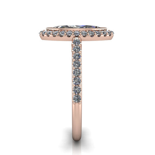 Lucia Marquise Shape Halo Engagement Ring in 14K Rose Gold