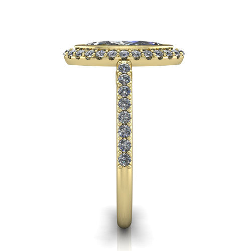 Lucia Marquise Shape Halo Engagement Ring in 14K Yellow Gold