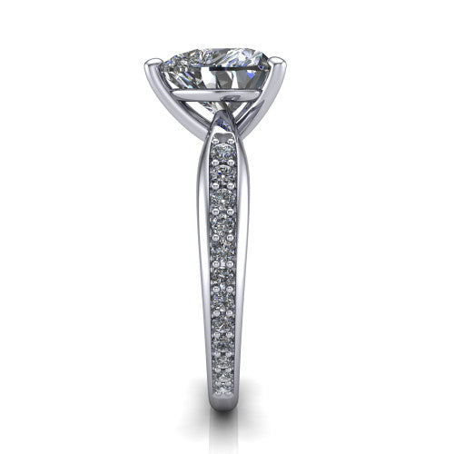 Eliza Heart Shape Classic Engagement Ring in 18K White Gold