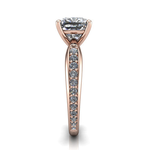 Eliza Cushion Shape Classic Engagement Ring in 18K Rose Gold