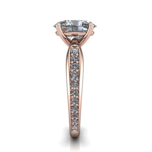Eliza Oval Shape Classic Engagement Ring in 14K Rose Gold