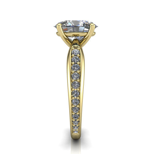 Eliza Oval Shape Classic Engagement Ring in 14K Yellow Gold