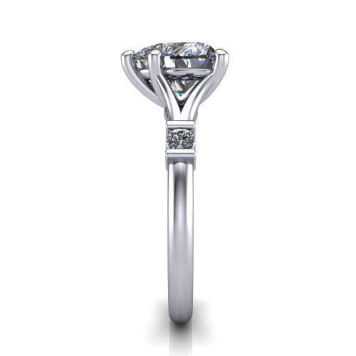 Mary Heart Shape Classic Engagement Ring in 18K White Gold