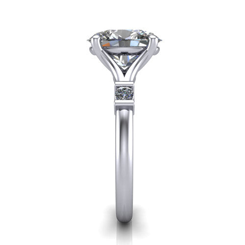 Mary Oval Shape Classic Engagement Ring in Platinum