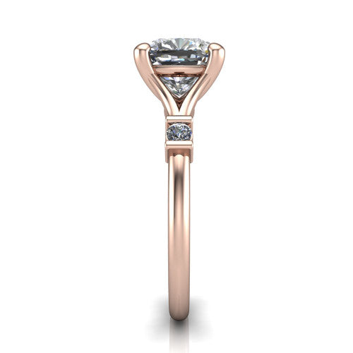 Mary Cushion Shape Classic Engagement Ring in 18K Rose Gold