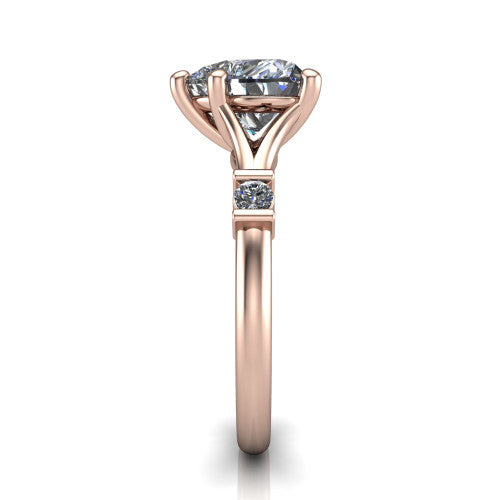 Mary Heart Shape Classic Engagement Ring in 18K Rose Gold
