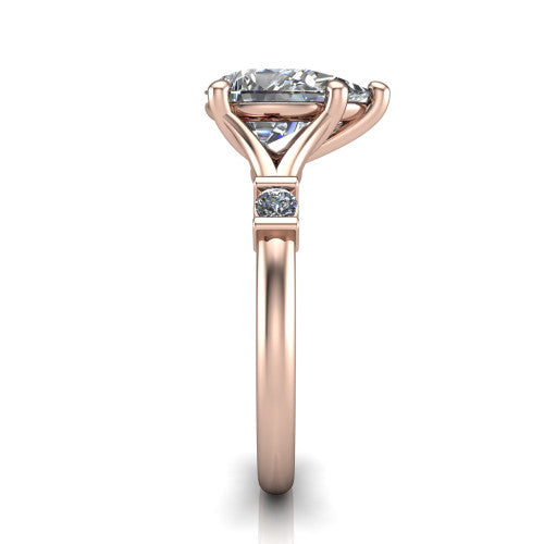 Mary Pear Shape Classic Engagement Ring in 14K Rose Gold