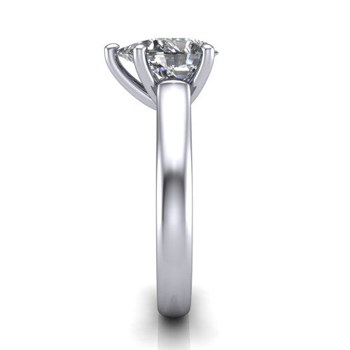 Ximena Pear Shape Classic Engagement Ring in 14K White Gold