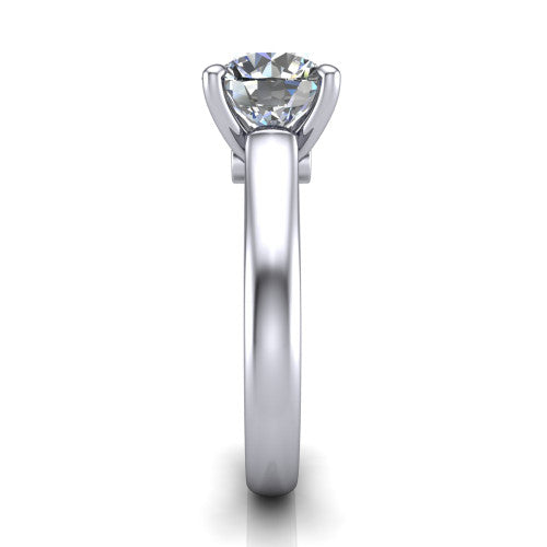 Ximena Round Shape Classic Engagement Ring in 14K White Gold