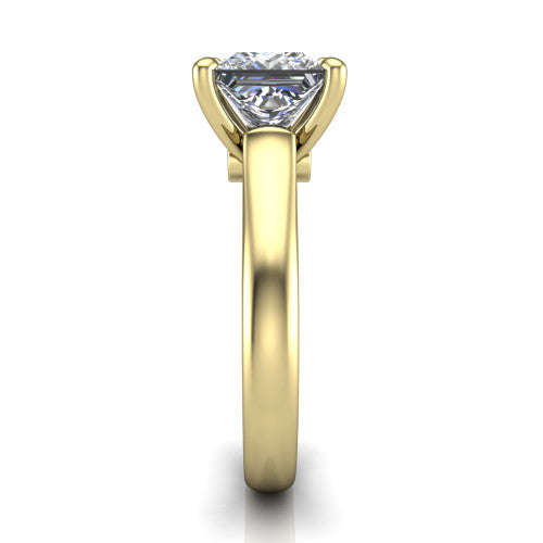 Ximena Princess Shape Classic Engagement Ring in 14K Yellow Gold