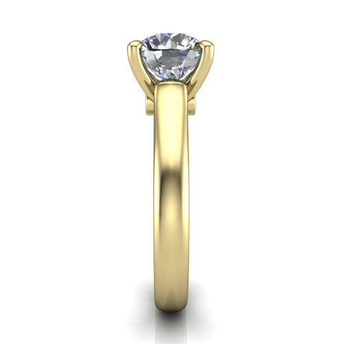 Ximena Round Shape Classic Engagement Ring in 14K Yellow Gold