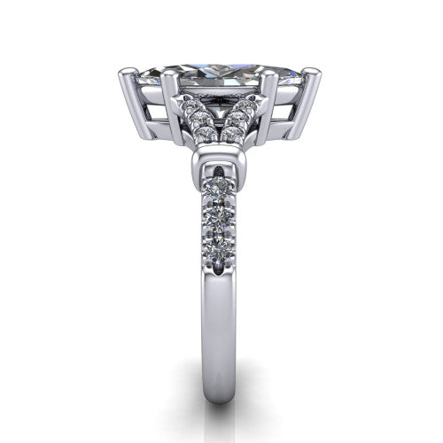 Sloane Marquise Shape Classic Engagement Ring in 18K White Gold
